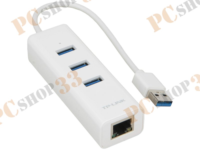 Сет.адаптер Ethernet 1Гбит/сек. TP-Link UE330 (USB3.0) с разветвителем USB
