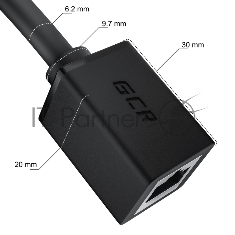 Удлинитель патч-корда GCR прямой 3.0m, UTP медь, кат.6, 24 AWG, ethernet high speed 10 Гбит/с, RJ45, GCR-52651