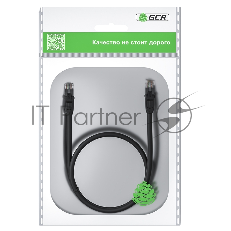 Патч-корд GCR прямой 3.0m UTP кат.6, черный, 24 AWG, ethernet high speed, RJ45, T568B, GCR-52530