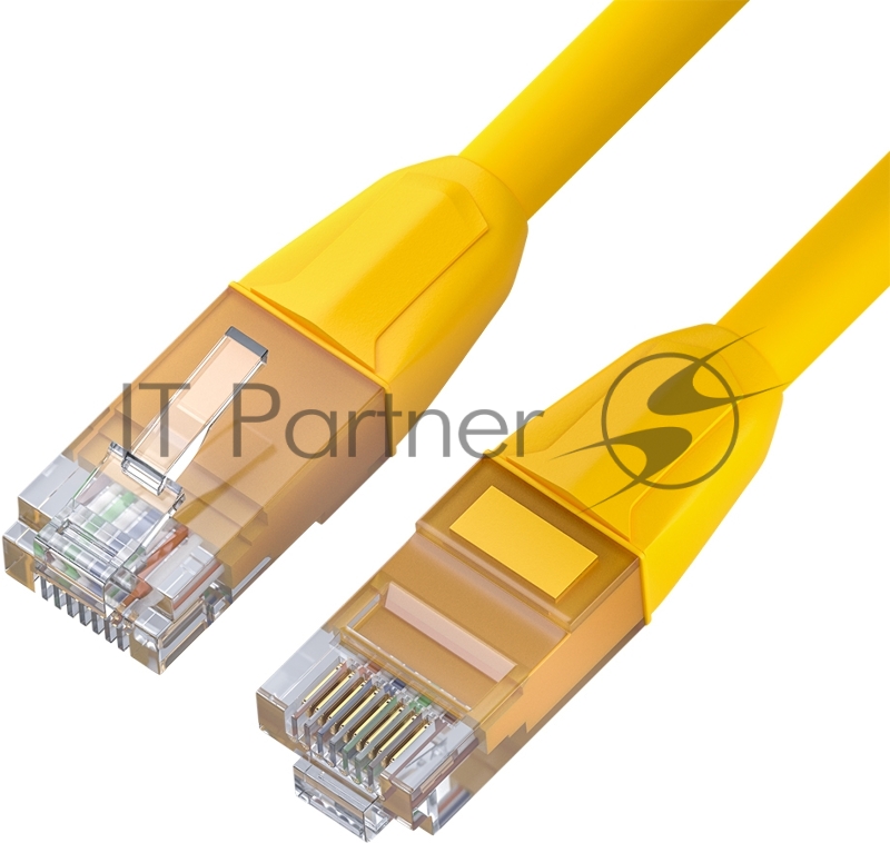 Патч-корд GCR прямой 1.0m LSZH UTP кат.6, желтый, 24 AWG, литой без фиксатора, ethernet high speed, RJ45, T568B