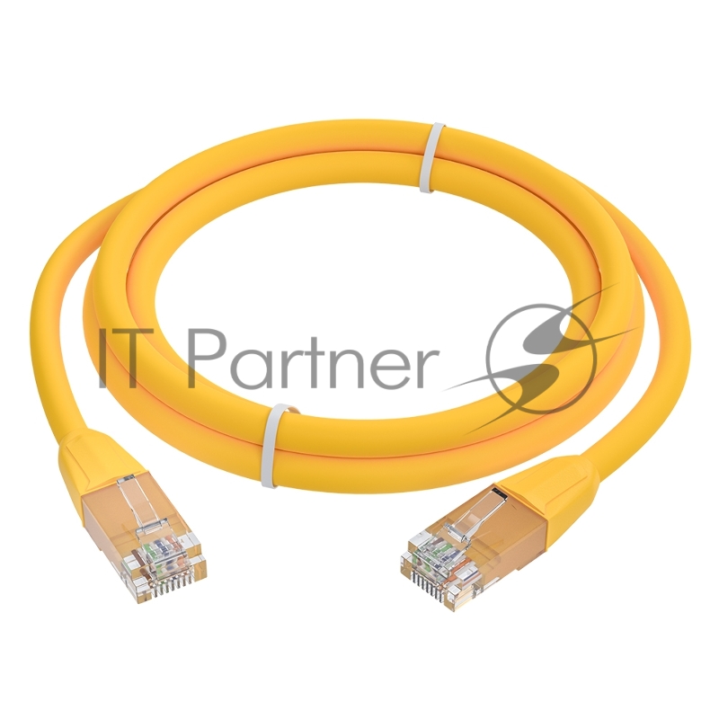 Патч-корд GCR прямой 1.0m LSZH UTP кат.6, желтый, 24 AWG, литой без фиксатора, ethernet high speed, RJ45, T568B