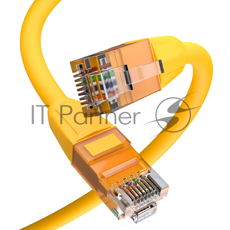 Патч-корд GCR прямой 1.0m LSZH UTP кат.6, желтый, 24 AWG, литой без фиксатора, ethernet high speed, RJ45, T568B