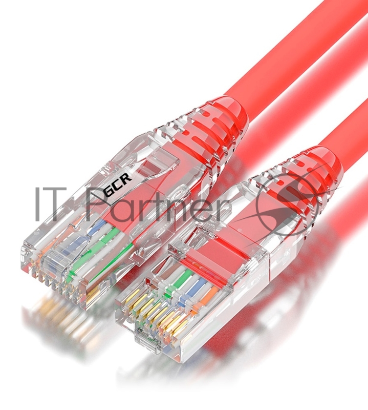 Патч-корд GCR сборный 3.0m LSZH UTP кат.5e, красный, коннектор прозрачный+ABS колпачок, 24 AWG, ethernet high speed 1 Гбит/с, RJ45, T568B, GCR-52673