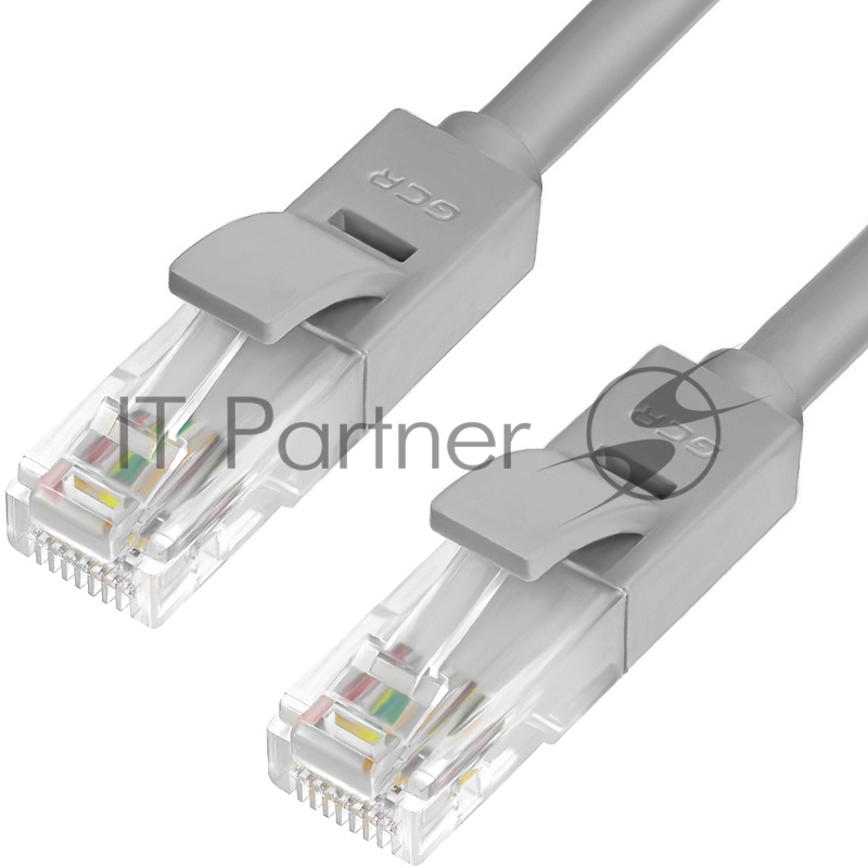 Патч-корд Greenconnect прямой 0.5m UTP кат.6, серый, 24 AWG, литой, GCR-LNC603-0.5m, ethernet high speed, RJ45, T568B