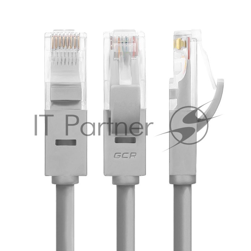 Патч-корд Greenconnect прямой 0.5m UTP кат.6, серый, 24 AWG, литой, GCR-LNC603-0.5m, ethernet high speed, RJ45, T568B