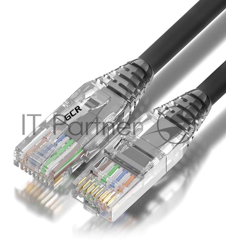Патч-корд GCR сборный 1.5m LSZH UTP кат.5e, черный, коннектор прозрачный+ABS колпачок, 24 AWG, ethernet high speed 1 Гбит/с, RJ45, T568B, GCR-52632