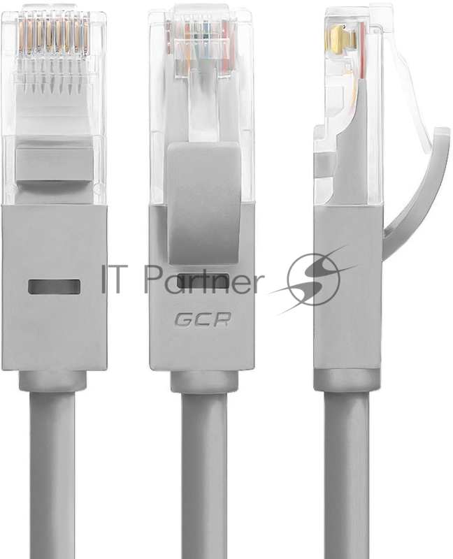 Патч-корд Greenconnect прямой 0.2m UTP кат.6, серый, 24 AWG, литой, GCR-LNC603-0.2m, ethernet high speed, RJ45, T568B