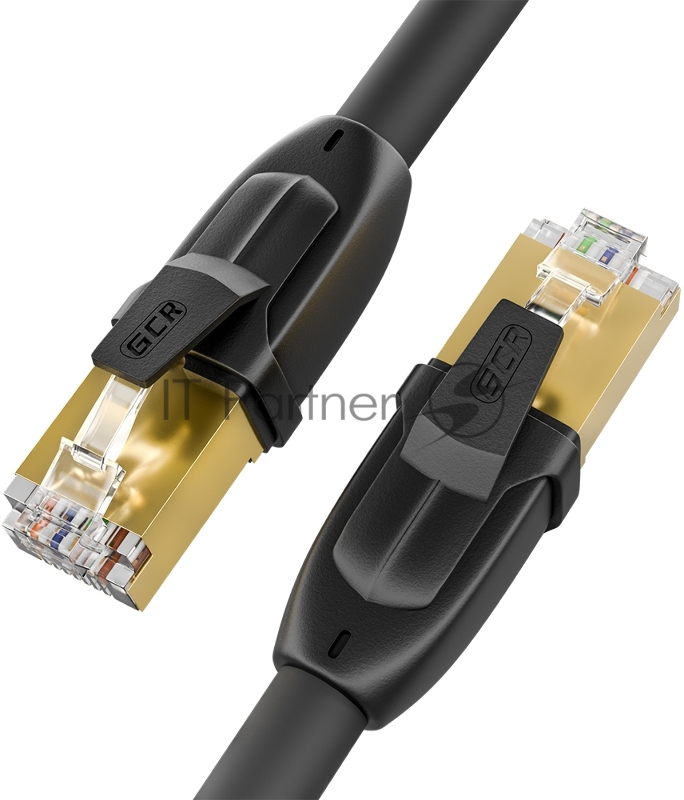 Патч-корд GCR PROF кат.7 ethernet 5.0m F/FTP, RJ45, CU, 28 AWG, литой, прямой, черный, экранированные коннекторы, GCR-52562