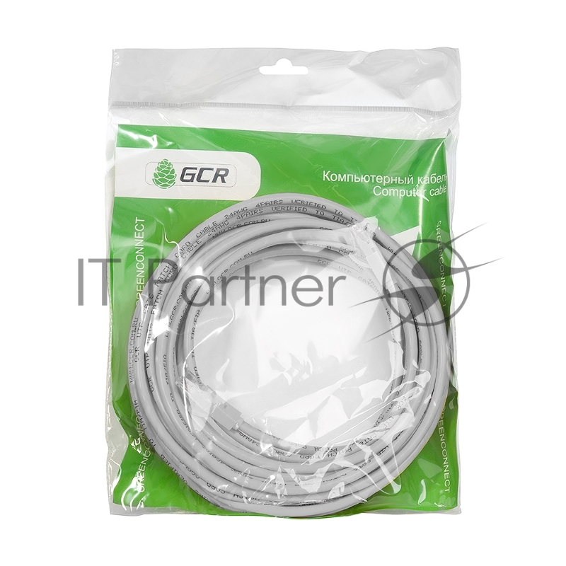 Патч-корд прямой GCR 0.1m UTP кат.6, серый, 24 AWG, литой, ethernet high speed, RJ45, T568B (GCR-LNC603-0.1m)