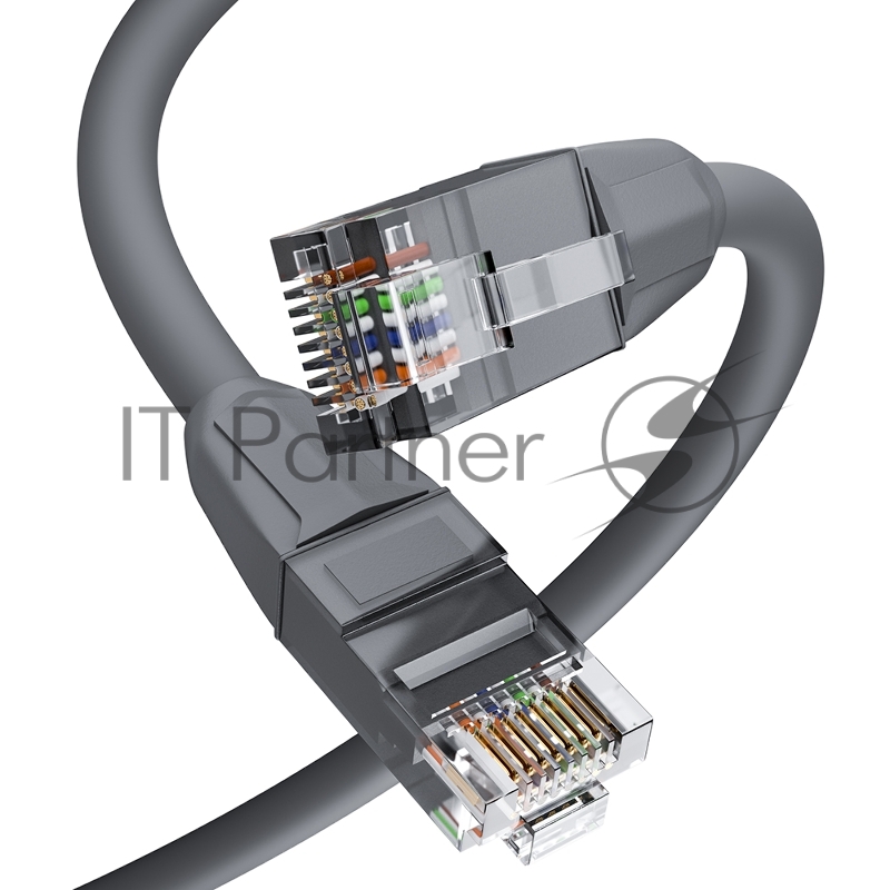 Патч-корд GCR прямой 3.0m LSZH UTP кат.6, серый, 24 AWG, литой без фиксатора, ethernet high speed, RJ45, T568B