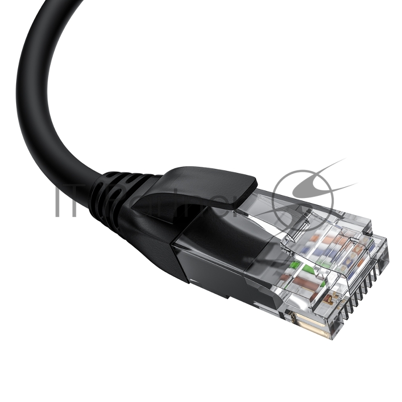 Патч-корд GCR прямой 3.0m UTP кат.5e, черный, правый угол, литой, ethernet high speed, RJ45, T568B, GCR-53146