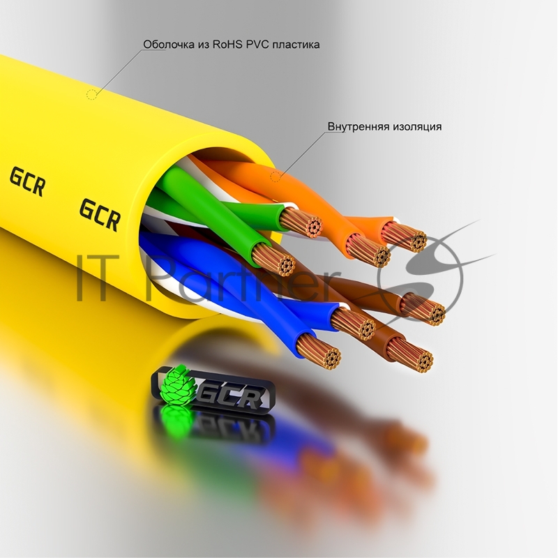 Патч-корд GCR прямой 4.0m UTP кат.5e, желтый, позолоченные контакты, 24 AWG, литой, ethernet high speed 1 Гбит/с, RJ45, T568B GCR Патч-корд прямой 4.0m UTP кат.5e, желтый, позолоченные контакты, 24 AWG, литой, GCR-LNC02-4.0m, ethernet high speed 1 Гб