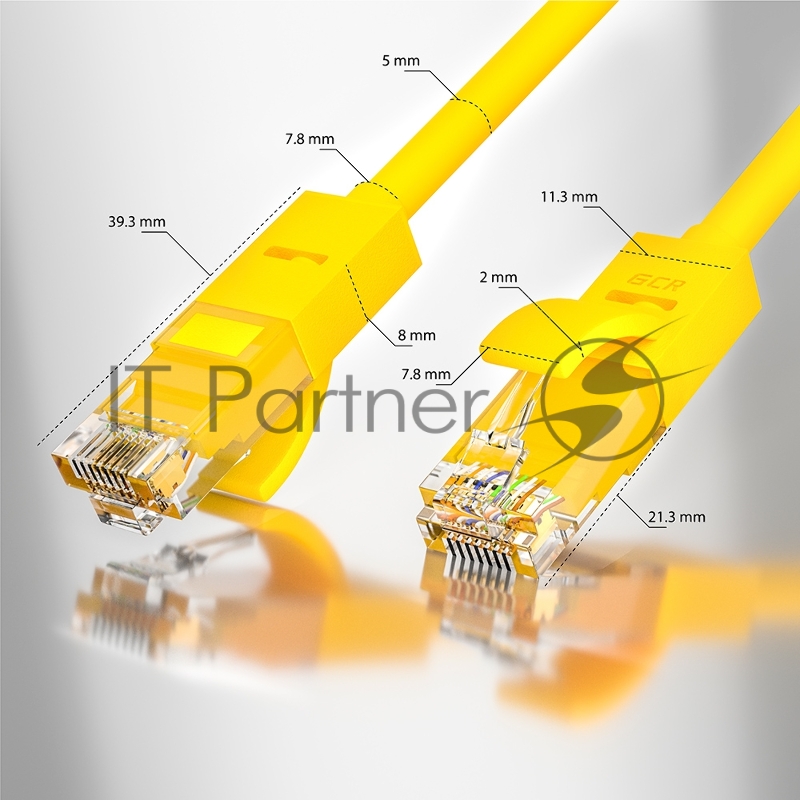 Патч-корд GCR прямой 4.0m UTP кат.5e, желтый, позолоченные контакты, 24 AWG, литой, ethernet high speed 1 Гбит/с, RJ45, T568B GCR Патч-корд прямой 4.0m UTP кат.5e, желтый, позолоченные контакты, 24 AWG, литой, GCR-LNC02-4.0m, ethernet high speed 1 Гб