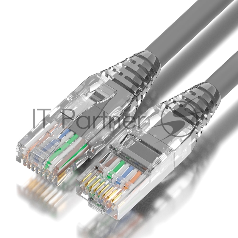 Патч-корд GCR 0.15m LSZH UTP кат.5e, серый, коннектор ABS, 24 AWG, ethernet high speed 1 Гбит/с, RJ45, T568B, GCR-52937
