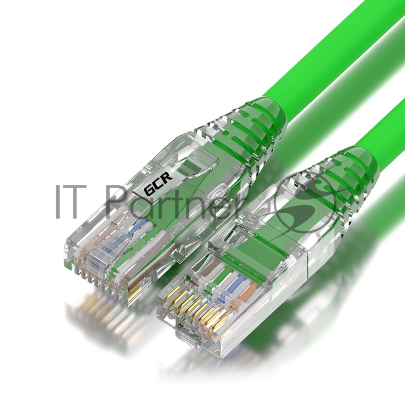 Патч-корд GCR 0.5m LSZH UTP кат.5e, зеленый, коннектор ABS, 24 AWG, ethernet high speed 1 Гбит/с, RJ45, T568B, GCR-52620