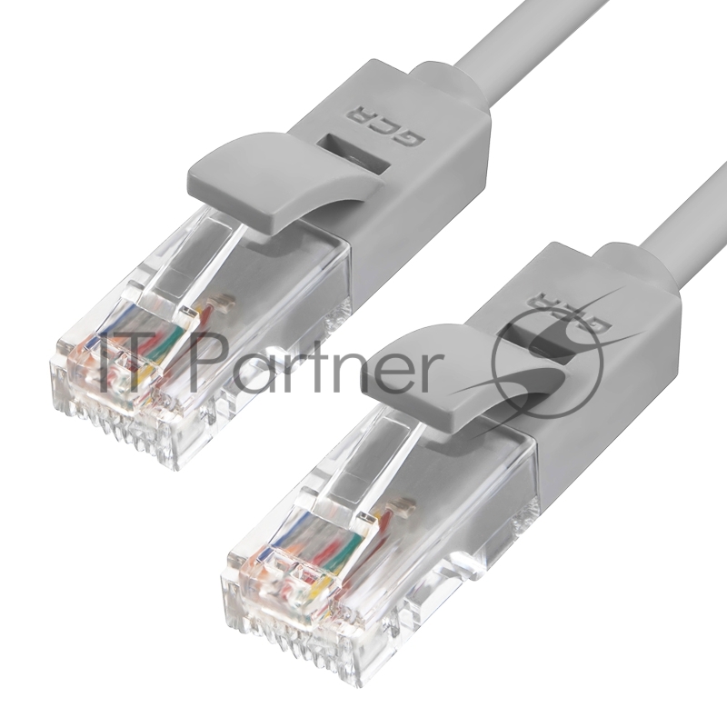 Патч-корд GCR прямой 0.7m UTP кат.5e, серый, 24 AWG, литой, ethernet high speed 1 Гбит/с, RJ45, T568B, GCR-LNC03-0.7m