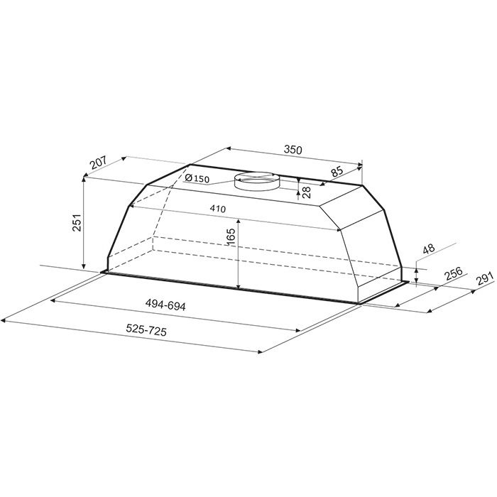Вытяжка KRONA Ameli 600 белый управление кнопочное