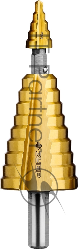 Сверло ЗУБР ПРОФЕССИОНАЛ 29673-4-35 ступ.2-х мод.Р6М5 с покрытием NIT, 4-35(4-12, 16-35) 14 ступ