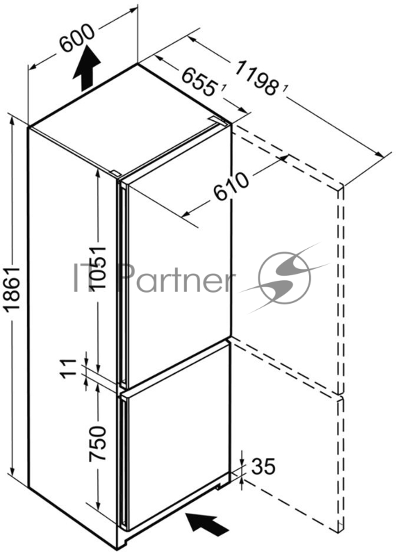 Холодильник Liebherr CNef 4313 нержавеющая сталь (двухкамерный)
