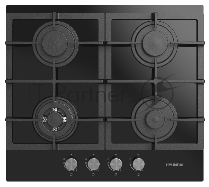 Газовая варочная поверхность Hyundai HHG 6435 BG черный