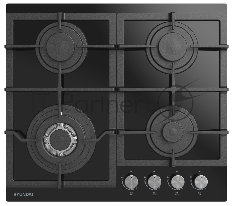 Газовая варочная поверхность Hyundai HHG 6436 BG черный