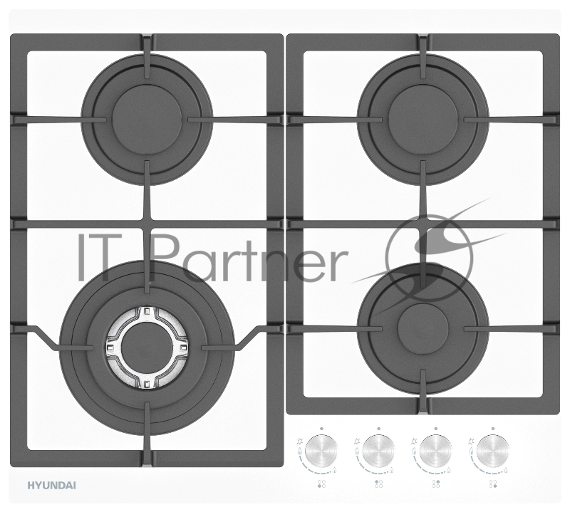 Газовая варочная поверхность Hyundai HHG 6436 WG белый