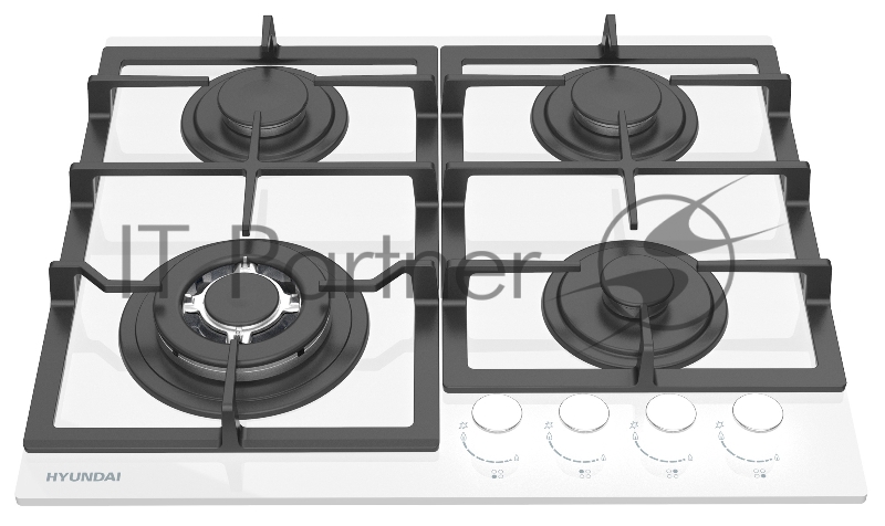 Газовая варочная поверхность Hyundai HHG 6436 WG белый
