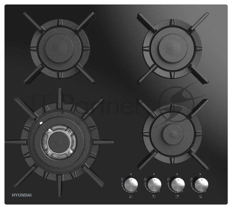 Газовая варочная поверхность Hyundai HHG 6437 BG черный