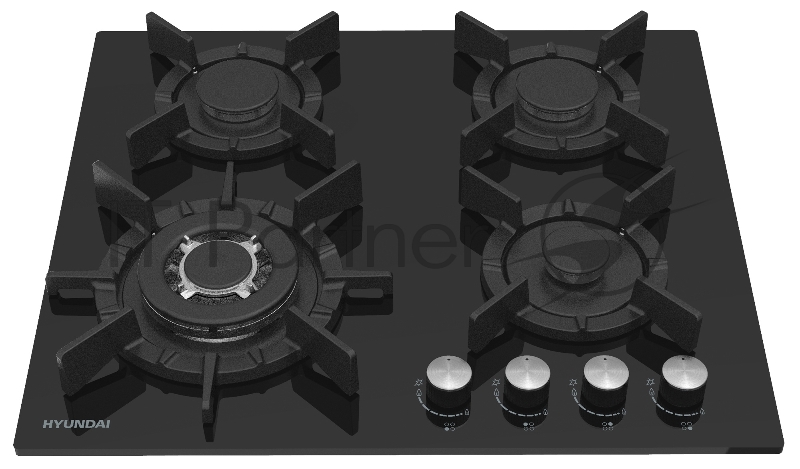 Газовая варочная поверхность Hyundai HHG 6437 BG черный