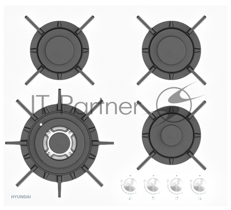 Газовая варочная поверхность Hyundai HHG 6437 WG белый