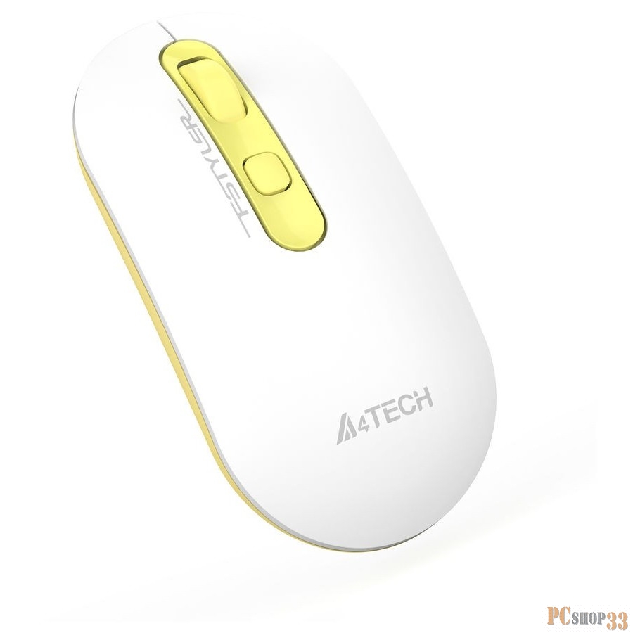 Мышь A4Tech Fstyler FG20 Daisy белый/желтый оптическая (2000dpi) беспроводная USB (4but)