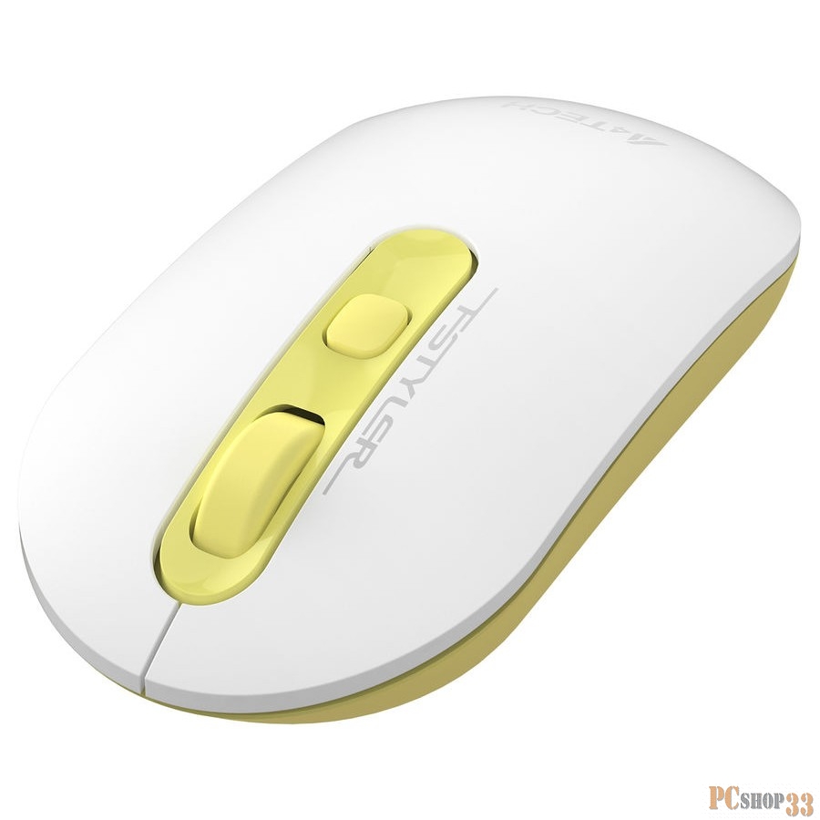 Мышь A4Tech Fstyler FG20 Daisy белый/желтый оптическая (2000dpi) беспроводная USB (4but)