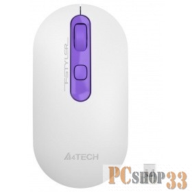 Мышь A4Tech Fstyler FG20 Tulip белый/фиолетовый оптическая (2000dpi) беспроводная USB (4but)