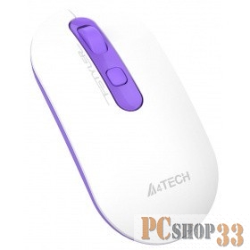 Мышь A4Tech Fstyler FG20 Tulip белый/фиолетовый оптическая (2000dpi) беспроводная USB (4but)