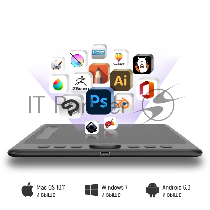 Графический планшет Parblo Intangbo S USB Type-C черный