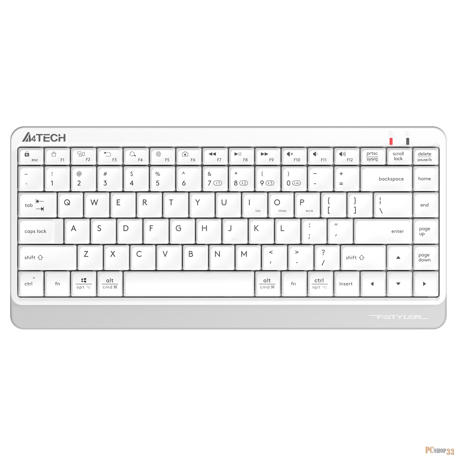 Клавиатура A4Tech Fstyler FBK11 белый/серый USB беспроводная BT/Radio slim
