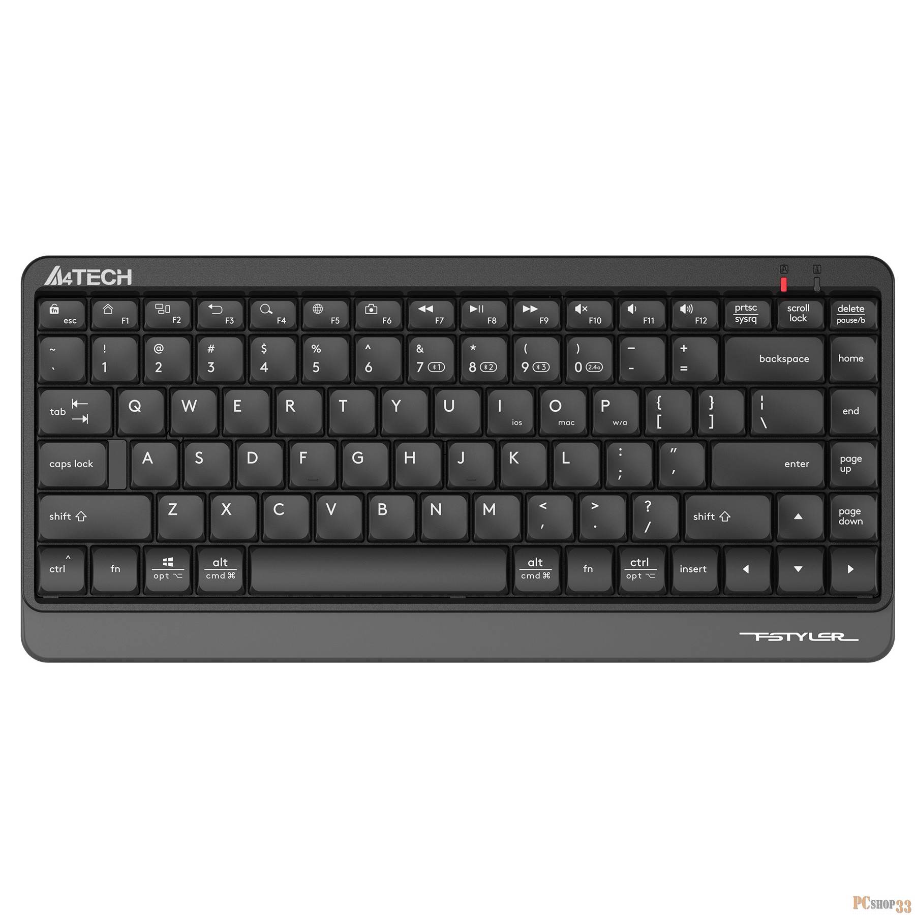Клавиатура A4Tech Fstyler FBK11 черный/серый USB беспроводная BT/Radio slim