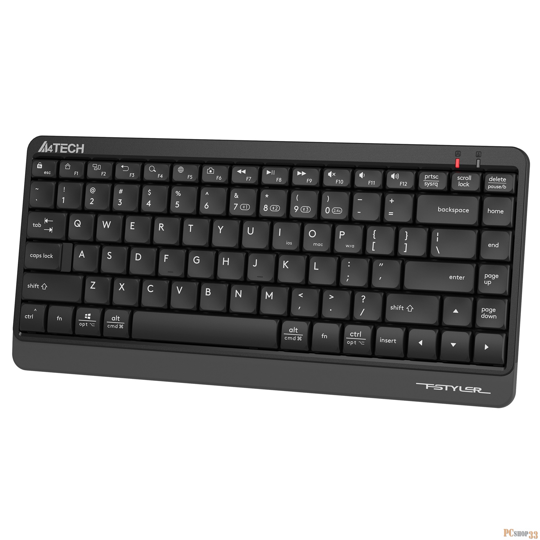 Клавиатура A4Tech Fstyler FBK11 черный/серый USB беспроводная BT/Radio slim