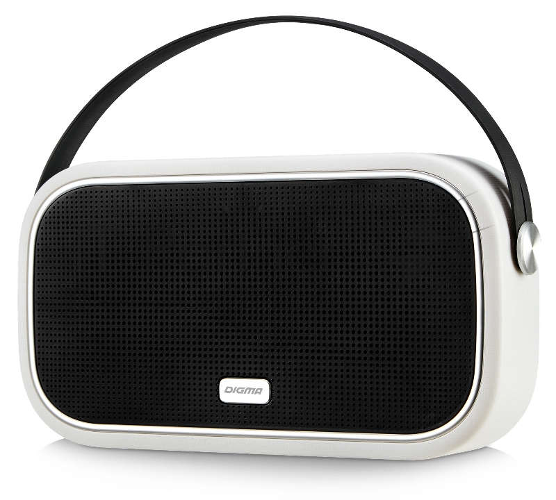 Колонка порт. Digma S-24 белый 10W 1.0 BT/3.5Jack/USB (SP2410W)
