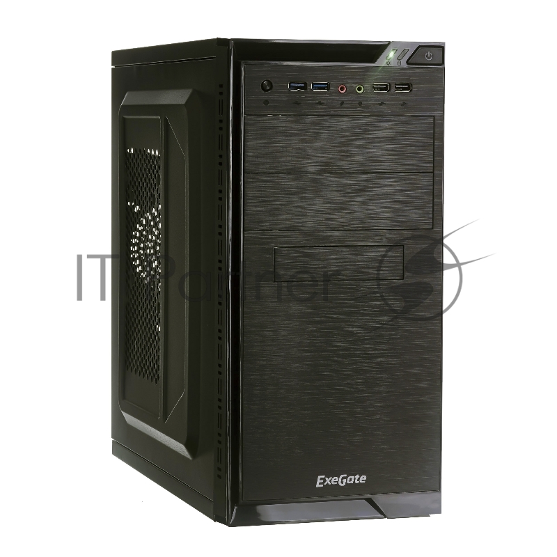 Корпус Minitower Exegate QA-412U Black, mATX, <XP450, Black, 120mm>, 2*USB+2*USB3.0, Audio