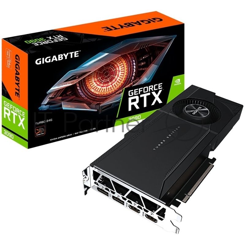 GIGABYTE Video Card NVidia GeForce RTX 3090 TURBO GDDR6 24GB/384bit, 1695/19500MHz, PCI-E 4.0 x16, 2xHDMI, 2xDP
