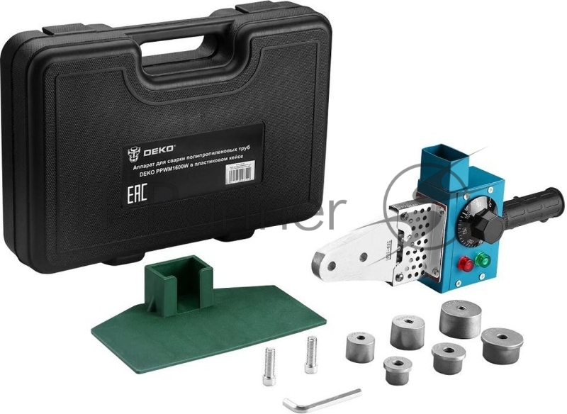Сварочный аппарат для пластиковых труб Deko PPWM1600W раструбная 1.6кВт (кейс в комплекте)