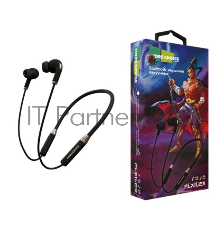 Наушники Bluetooth Smart вакуумные с шейным шнурком More choice BG31S (Black)