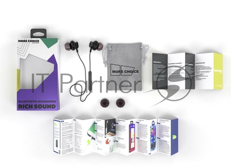 Наушники Bluetooth вакуумные с шейным шнурком More choice BG6 (Black)