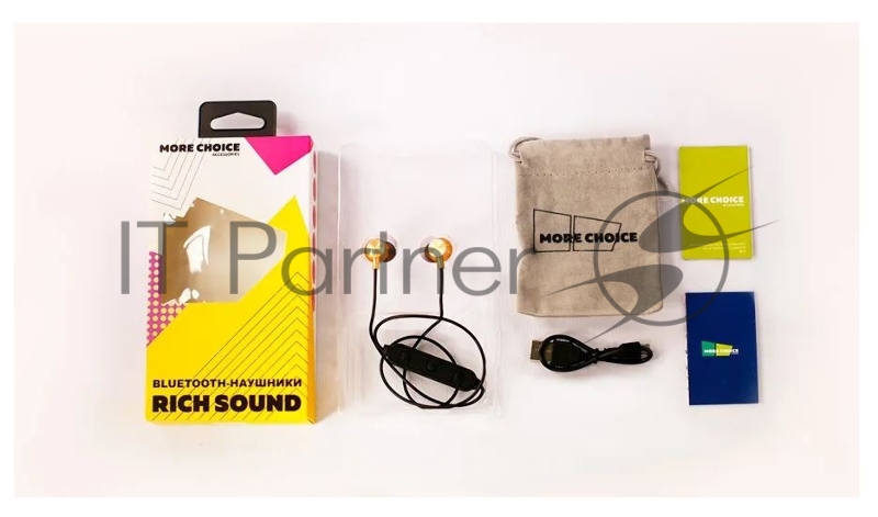 Наушники Bluetooth вакуумные с шейным шнурком More choice BG6 (Gold)