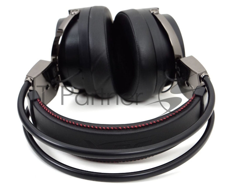 XPG PRECOG чёрная игровая гарнитура (7.1, USB-C, Jack 3.5 мм, микрофон, красная подсветка, электростатические/ динамические двойные динамики)