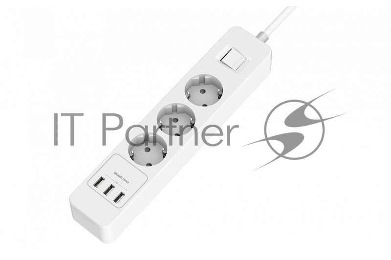 Harper Сетевой фильтр на 3 розетки со встроенным зарядным устройством UCH-330 (2,4 А , AC 100-240V 5