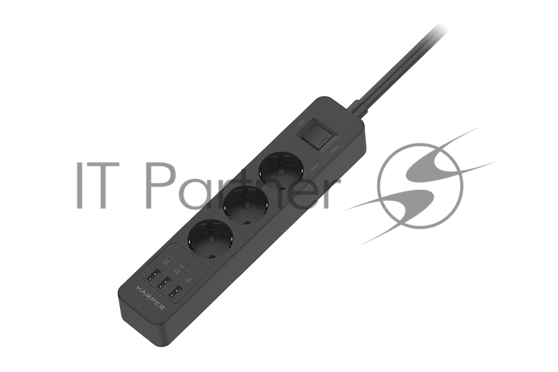 Harper Сетевой фильтр на 3 розетки со встроенным зарядным устройством UCH-330 (2,4 А , AC 100-240V 5