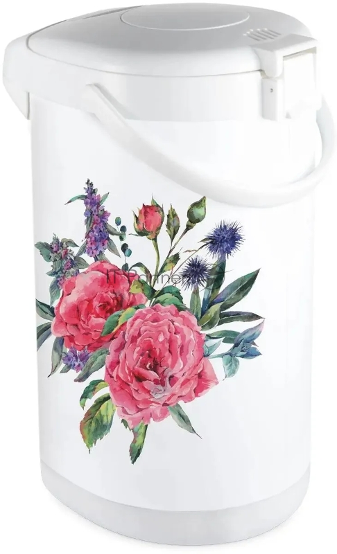 Термопот Blackton Bt TP535 Roses. Общий объем: 5л / Поддержание температуры: 85-96С / Способы подачи воды: 3 способа подачи воды - нажатием чашкой на клапан, электрическая помпа, ручная помпа / Потребляемая мощность (Вт): 750 Вт / Мощность в режиме