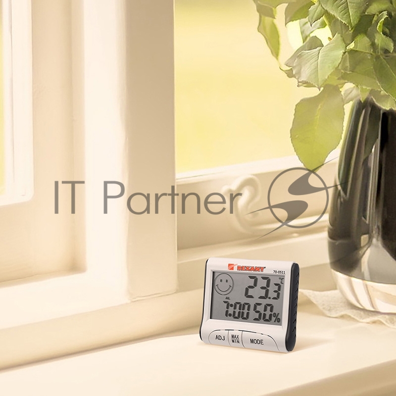 Метеостанции REXANT RM-011 70-0511 {Термогигрометр комнатный с часами и функцией будильника}